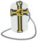 U24 Dog Tag Erkennungsmarke ID Tag an Kette Flagge Deutscher Orden Hochmeister Alu 30 x 50 mm