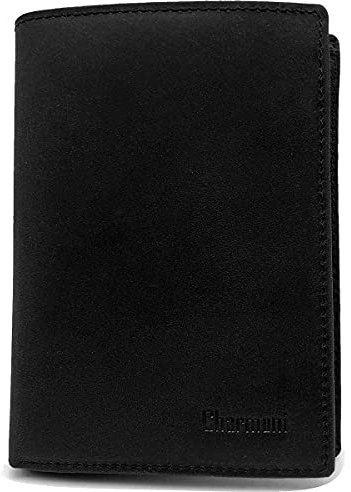 Charmoni Grand Classique Portefeuille en Cuir Protection RFID Blocage Homme (6VT Nubuck RFID Noir)