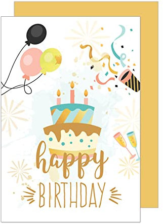 Edition Seidel Premium Geburtstagskarte mit Goldprägung und Umschlag. Glückwunschkarte Grusskarte Billet Geburtstag Happy Birthday Mann Frau einzelne eine Sprüche Karte Gold (G2650 SW022)