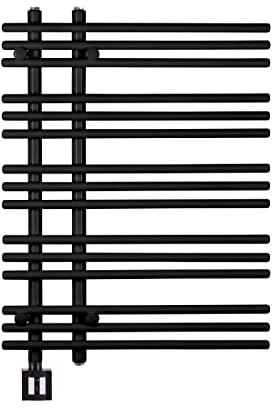 Eco Radiateur - Sèche-serviette électrique – Radiateur salle de bain programmable – Porte serviette avec minuterie – Chauffage design pour salle de bain - Fabriqué en Allemagne… (800 h x 600 l, Noir)
