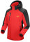 YSENTO Herren Regenjacke wasserdichte Outdoor Atmungsaktive Wandern Funktionelle Softshell Winddichte Regenjacke mit Abnehmbarer Kapuze(Rot,XL)