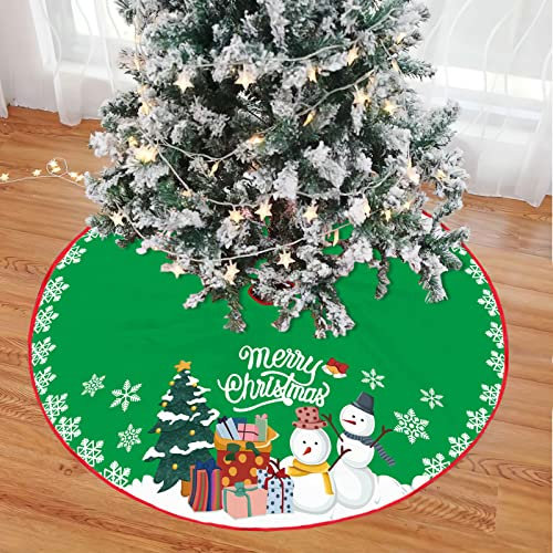 Odot Weihnachtsbaum Decke Rund, Kreative Weihnachtsbaum RockTannenbaumdecke, Weihnachtsbaum Unterlage Christbaumständer für Weihnachtsdeko Neujahr Party (28Zoll,Geschenk grün)