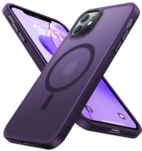 Olialia Strong Magnetic Case for iPhone 11, [Compatible with MagSafe] [Military Drop Protection] Skin-Friendly Touch Shockproof Protective Slim Phone Cover 6.1 inch (Deep Purple)