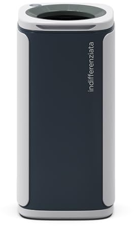 KOBRA Wastee Mülleimer für Mülltrennung, 60 l, Design mit Magneten, Mülleimer aus Kunststoff, Papier, Glas, Metall, feucht, für den Innen- und Außenbereich, elegant, 100 % Made in Italy.