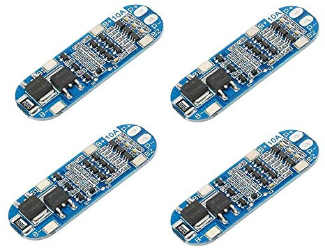 RAKSTORE 4Pcs 3S 10A 11.1V 12V 12.6V 18650 Lithium Lipo Cell Battery Charger Board Li-ion Battery Charging PCB BMS Protection Module