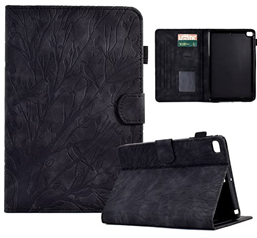 Bxithnr® Funda para iPad Mini 1 2 3 4 5 Tablet PU Cuero, Ultra Delgado Carcasa con Soporte Función y Ranura Flip Caso Cover para Tarjetas para iPad Mini 1-5 - Negro