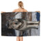 Syhi Mdse Strandtuch Wolf Strandhandtuch Groß, Mikrofaser Strandtuch Sandfrei Schnelltrocknend, Badetücher Strandtücher als Badehandtuch Saunatuch Sporthandtuch 90x180 cm