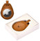 DONBOLSO Airtag Apple Tag Case Porte-clés en cuir marron de qualité avec logo cousu de la marque Ajustement parfait Ajustement sécurisé
