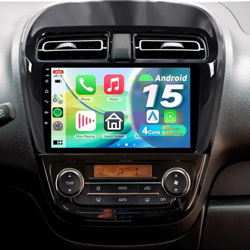 ACAVICA 4+64GB 9 Zoll Android 15 Radio für Mitsubishi Mirage Space Star 2012-2023 Dodge Attitude 2015-2023 GPS Navigator Sat mit Wireless Carplay Bluetooth 5.4, WiFi 6.0, DSP USB FM