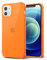 Svanove for iPhone 12 Mini Case Clear, Neon Bright Vibrant Color, Transparent Jelly Protective Silicone Phone Case Design for Women Girly Cute, Thin Slim Fit Soft Flexible TPU Bumper, Neon Orange