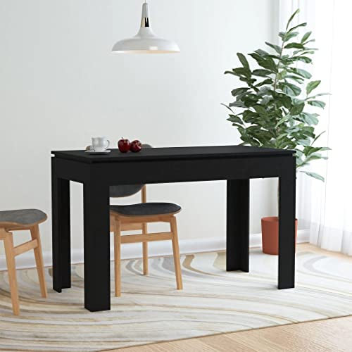 ZQQLVOO Esszimmertisch Kitchen Table Konferenztisch Lounge Bartisch Esstisch Schwarz 120x60x76 cm Holzwerkstoff
