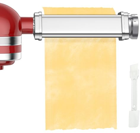TPGSING Spremiasta Pasta Accessorio Pasta in Acciaio Inossidabile per Macchina per Pasta per Kenwood, Rullo per Sfoglia per Pasta per Robot da Cucina per Kenwood, 8 Spessori Regolabili, Argento