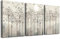 MHARTK66 Tableau D'arbres et D'oiseaux, Tableau Decoration Murale Salon Moderne Bouleaux Blancs Abstraits Impression Sur Toile, Decoration Murale Chambre Salle De Bain Cuisine Bureau