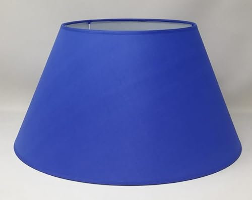 45 cm Lampenschirm, Baumwollstoff mit weißer PVC-Rückseite, handgefertigtes Produkt, für Tischlampe, Stehlampe (Blau)