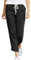 Cegerne Damen Leinenhose Lang Leicht Sommerhose Loose Fit Casual Stoffhose mit Taschen Strand, Schwarz-0, M