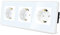 TAWOIA Schuko Steckdose, EU-Standard 3 Fach Unterputz Mit 2,5D Curved Glas Platte, Wandsteckdosen Weiß 86 * 228mm