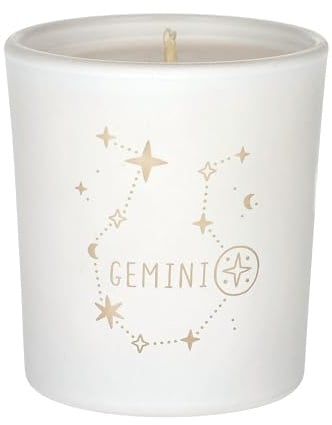 ORIGINALWAX Duft Kerze Sternzeichen Zwillinge (Gemini) aus Soja Wachs Weiß Handgemacht Duftkerzen Luxe Cashmere im Glas Tierkreiszeichen Vegan Candle 180g Geschenkidee 40 Stunden Brennen