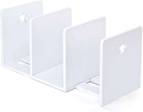 Buchstützen für Regale, ausziehbar, kreativer Zeitungsständer aus Holz, Bücherregal, Lagerregal, Büro, Zuhause, Buchstützen im Vintage-Stil (Farbe: C-weiß)