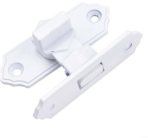CWOQOCW Loquet de porte en acier inoxydable à 90 degrés, loquet de porte coulissante à 90°, loquet de porte de grange pour abris de jardin, abris de rangement, toilettes, balcons (blanc)