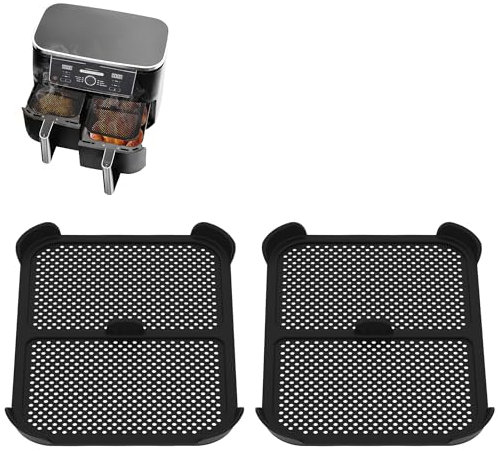 Hivio Spritzschutz Airfryer für Ninja Foodi Max Dual Zone AF400EU & AF451EU, 2 Stück Silikon Spritzschutz Heißluftfritteuse Zubehör, Effektiver Schutz für Heizspirale und Ventilator