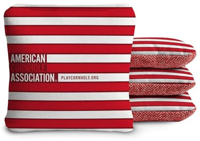 ACA Synergy Soft Professional Cornhole Bags Dual Sided Regulation 6x6 Set of 4 Retro Flag Stripes Red