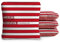 ACA Synergy Soft Professional Cornhole Bags Dual Sided Regulation 6x6 Set of 4 Retro Flag Stripes Red