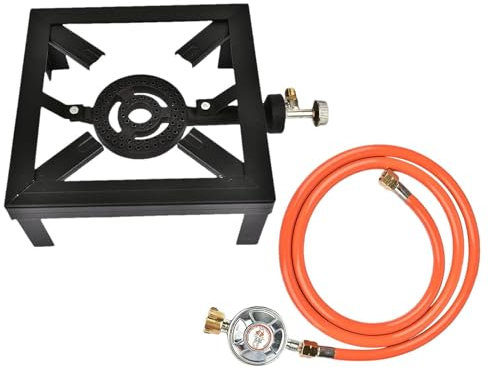 jlceh Estufa de camping portátil de hierro fundido, Estufa de quemador de hierro fundido - Estufa de aceite grande portátil - Kit de estufa grande para exteriores, quemador de anillo auxiliar para