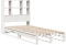 vidaXL Massivholzbett, Bett mit Bücherregal ohne Matratze, Holzbett Bettgestell mit Lattenrost, Palettenbett Einzelbett für Schlafzimmer, Weiß 75x190cm