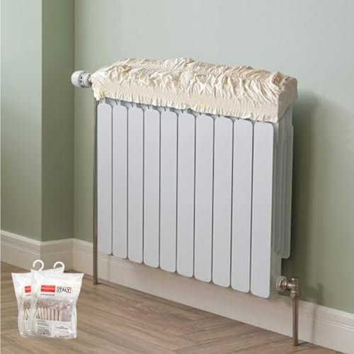 Generico Magic Stretch Radiator Cover, Beige, Extendible 40-80cm & 80-140cm, Fabric, Cotton, Elastic, Ecru