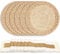 Zaxiva Juego de Manteles Individuales Boho de 6, Tapetes Salvamanteles Tejidos a Mano de Colores Tela Arpillera Natural con Borla, para Bodas en Granjas, Decoración de Mesas de Comedor, Cocina Casera