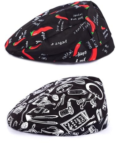 GXGM 2 gorros de cocinero, gorro de cocina ajustable, gorro de cocinero unisex para hombre, gorro de cocina, gorro de trabajo para adultos, panaderos, hotel, restaurante