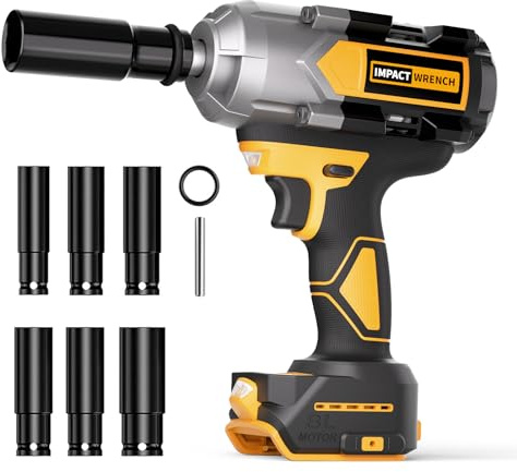 VERVEWAVE Schlagschrauber 1200N.m für DeWalt 20V Akku (ohne Akku), 20V 1/2 Zoll Akku-Schlagschrauber, 300 lbs Elektro-Schlagschrauber mit 3-Steuerung