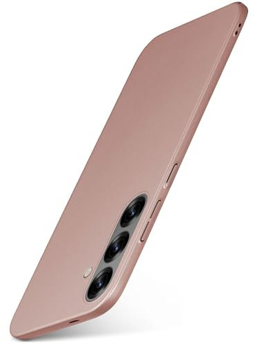 moex Alpha Coque de protection pour Samsung Galaxy S25 Plus - Ultra fine - Avec protection de l'appareil photo surélevée - Coque rigide arrière - Minimaliste - Or rose