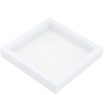 GGNPCWW Schwebender 3D Rahmen 9 stücke PE Film Klar Schmuck Lagerung Box 3D Schwimmende Vitrine for Edelstein Anhänger Ring Ohrringe Armband Halskette Ständer Halter(11x11cm-White)