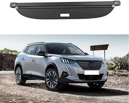LUlude Auto Einziehbarer Laderaumabdeckung Kofferraum für Peugeot 2008 A94 P24 2013~2023 2024, Schutz Der Privatsphäre Abdeckung Hutablage, Ausziehbar