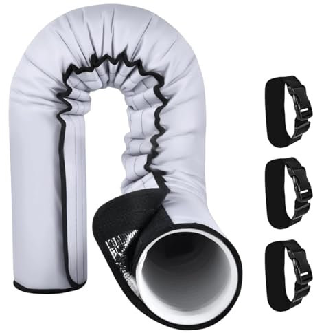 gifyym Gaine D'Isolation Pour Tuyau De Climatisation - Housse De Protection Pour Tuyau D'Évacuation De Climatiseur | Gainé Résistant À La Chaleur Et Imperméable Avec 3 Sangles À Boucle Pour Protection