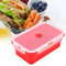 ZPSHYD Lonchera rectangular de silicona Bento de 1200 ml, para microondas, color rojo, ideal para almacenamiento de alimentos y preparación de comidas