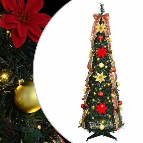 vidaXL Árbol de Navidad Artificial con 100 LED Verde 155 cm PVC