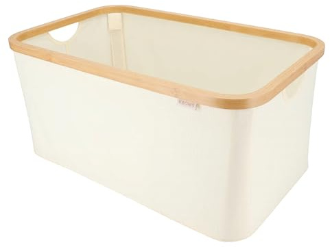 KROMS Corbeille a linge 45L - Beige - Panier a linge sale - Panier rangement - Panier a linge pliable - Corbeille a linge pliable