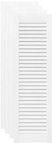 Lot de 4 Porte à Persiennes, Porte d'armoire Panneaux de Placard Garde-Robe Buffet 4 pcs blanc 99x29,5 cm