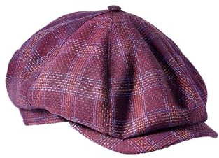 Riki Browns Coppola 8 Spicchi Estiva in Lino Uomo Ragazzo - Berretto Vintage retrò Made in Italy - Cappello Elegante con Visiera Corta – Taglie S-M-L-XL (IT, Numero, 58, bordò)