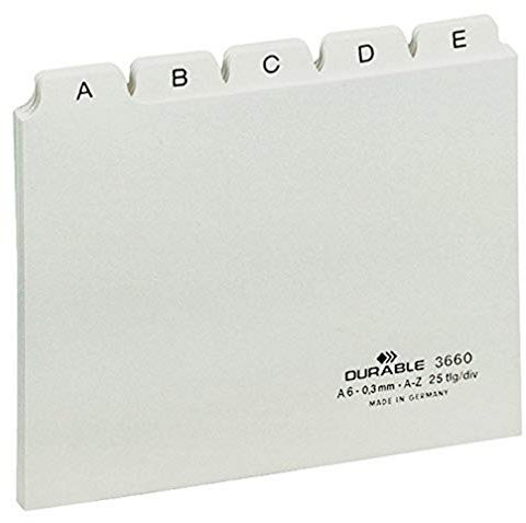 Durable Leitregister A - Z, A6 quer, 1 Stück, weiß, 366002