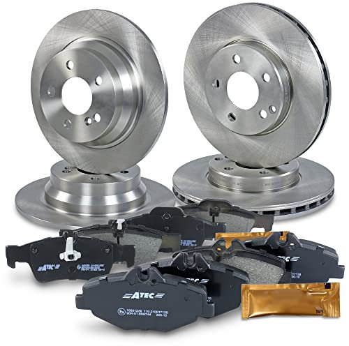 BESTPRICE Bremsenset inkl. Bremsscheiben vorne Ø 295 mm Belüftet + hinten Ø 300 mm Voll + Bremsbeläge vorne und hinten, Kompatibel mit MERCEDES E-Klasse (W211), E-Klasse T-Model (S211)