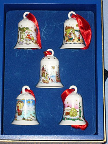 Hutschenreuther - Setzkasten mit 5 Miniglocken 1998-2002 - Limitierte Auflage 20.000 Exemplare - WIE NEU - OVP - Miniglocke - Mini-Glocke