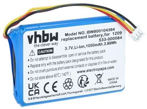 vhbw Akku kompatibel mit Logitech Harmony Touch | 915-000198, Harmony Ultimate Fernbedienung Remote Control (1050 mAh, 3,7 V, Li-Ion)
