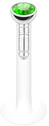 Taffstyle® Piercings - Lippenpiercing Lippe Schmuck Piercing Labret Stecker Lippenstecker Bioflex mit Kristall