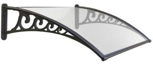 Tettoia Pensilina a Vetro in Policarbonato 120X150 Cm per Porta o Finestra