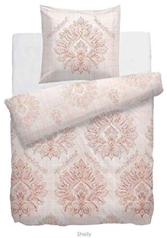 Heckett Lane Wendebettwäsche 100% Baumwolle Mako-Satin Shelly 135x200 (80x80) Rosa