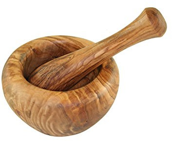 D.O.M. Die Olivenholz Manufaktur D.O.M. Mortier env. 10 cm en bois d'olivier