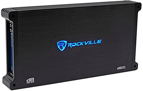 Rockville dB15 Mono Car Amplifier, 6000W, Class-D, Dyno-Certified, Subsonic Filter, EQ, Crossover, Bass Remote, Perfect for Subwoofers, and Car Audio